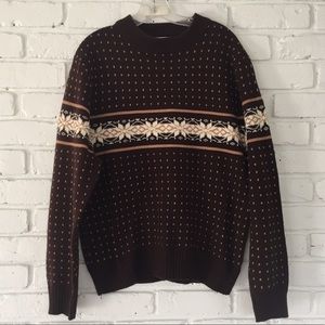 Brown Vintage Snowflake Sweater 1970’s